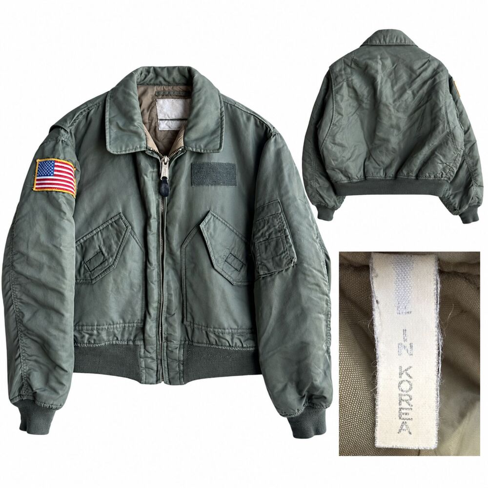 Vintage CWU 45 P Green Cold Weather Flight Jacket Size XL Green Top Gun